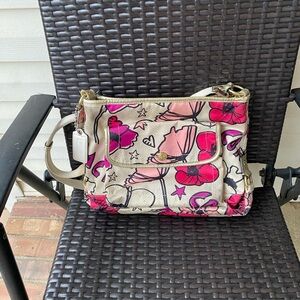 Coach Kyra Poppy Floral Satin Crossbody Bag